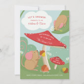 Pilze- und Feldmäusendusche aus Holz Einladung (Vorderseite)