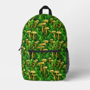 Pilze und Fernen im Waldboden Bedruckter Rucksack