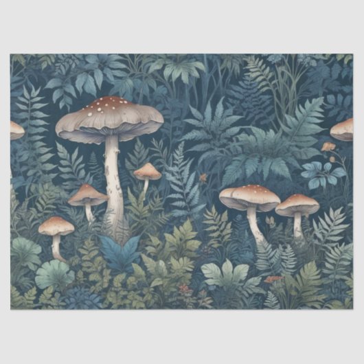 Pilze und Ferns Seidenpapier (Vorderseite)