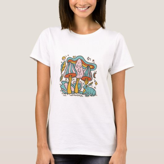 Pilze und Frosch T-Shirt (Vorderseite)