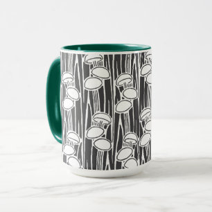 Pilze und Gras Muster Tasse