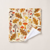 Pilze und Herbstflora auf Sahne Badhandtuch Set (Waschlappen)