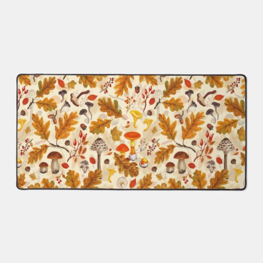 Pilze und Herbstflora auf Sahne Schreibtischunterlage (Vorderseite)