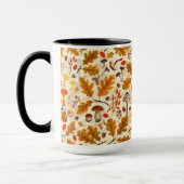 Pilze und Herbstflora auf Sahne Tasse (Links)