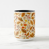 Pilze und Herbstflora auf Sahne Tasse (Zentrum)