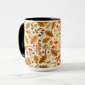 Pilze und Herbstflora auf Sahne Tasse (Vorderseite Links)