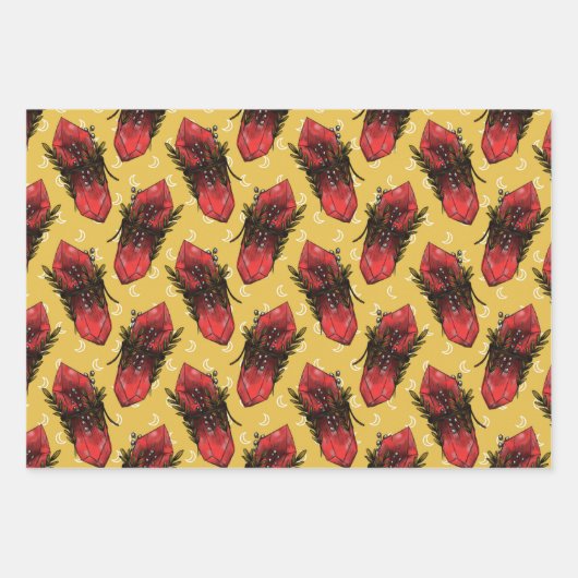 Pilze und Kristalle Geschenkpapier Set (Vorderseite)