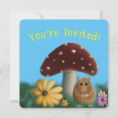 Pilze- und Mausblumen Einladung (Vorderseite)
