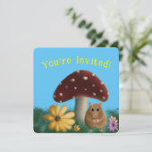 Pilze- und Mausblumen Einladung (Stehend Vorderseite)