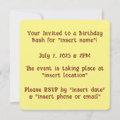 Pilze- und Mausblumen Einladung (Rückseite)