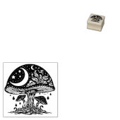 Pilze und Mond-Kautschuk-Briefmarke Gummistempel (Stempel)