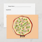 Pilze und Paprikaschoten Pizza Rezept Karte (Vorne/Hinten)