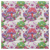 Pilze und Raketenschiffe Stoff (Muster)