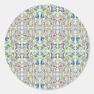 Pilze und Reben Runder Aufkleber