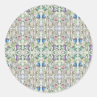 Pilze und Reben Runder Aufkleber