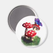 Pilze und Schmetterling Magnet (Vorderseite/Rückseite)