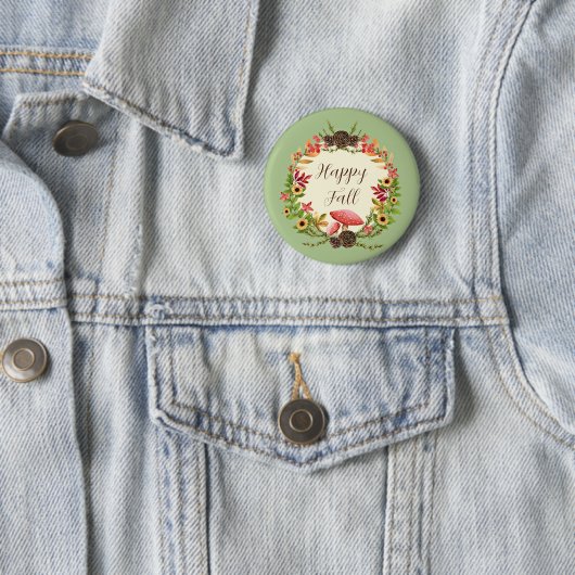 Pilze und Sonnenblumen mit individualisierbarem Te Button (Beispiel)