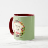 Pilze und Sonnenblumen mit individualisierbarem Te Tasse (Vorderseite Links)