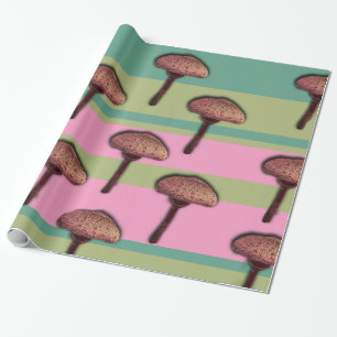 Pilze und Streifen Wrapping Paper Geschenkpapier
