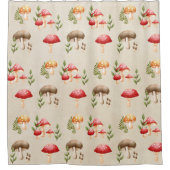 Pilze und Waldfolien Duschvorhang (Vorderseite)