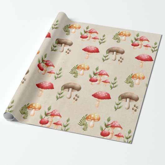 Pilze und Waldfolien Geschenkpapier (Ungerollt)