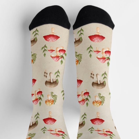 Pilze und Waldfolien Socken (Oben)
