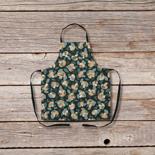 Pilze und weiche Grüntöne schwarz Schürze