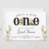 Pilze und wild lebende Blume Einladung zum Geburts (Vorderseite)