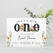 Pilze und wild lebende Blume Einladung zum Geburts (Stehend Vorderseite)