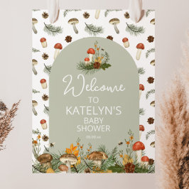 Pilze und Wildblumen Begrüßungszeichen Poster