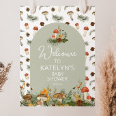 Pilze und Wildblumen Begrüßungszeichen Poster