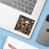 Pilze und Wildblumen, botanisch Aufkleber (Laptop mit iPhone)