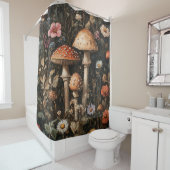 Pilze und Wildblumen, botanisch Duschvorhang (Beispiel)