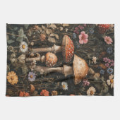 Pilze und Wildblumen, botanisch Geschirrtuch (Horizontal)