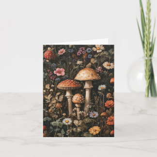 Pilze und Wildblumen, botanisch Karte
