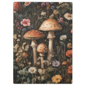Pilze und Wildblumen, botanisch Klemmbrett (Rückseite)