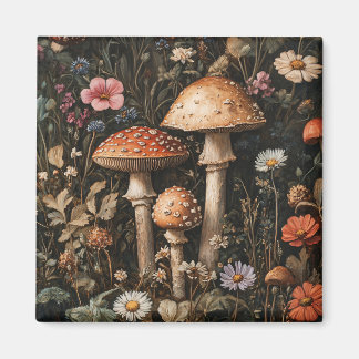 Pilze und Wildblumen, botanisch Magnet