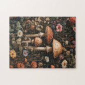 Pilze und Wildblumen, botanisch Puzzle (Horizontal)