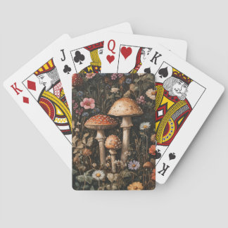 Pilze und Wildblumen, botanisch Spielkarten