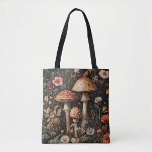 Pilze und Wildblumen, botanisch Tasche
