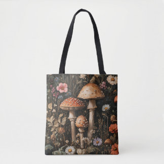 Pilze und Wildblumen, botanisch Tasche