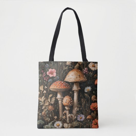 Pilze und Wildblumen, botanisch Tasche (Vorderseite)