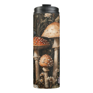 Pilze und Wildblumen, botanisch Thermosbecher