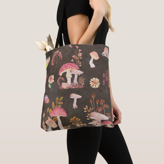 Pilze und wilde Blume Tasche (Von Nahem)
