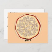 Pilze und Zwiebeln Pizzakarte Postkarte (Vorne/Hinten)