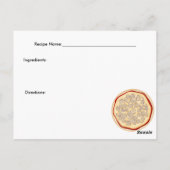 Pilze und Zwiebeln Pizzakarte Postkarte (Rückseite)