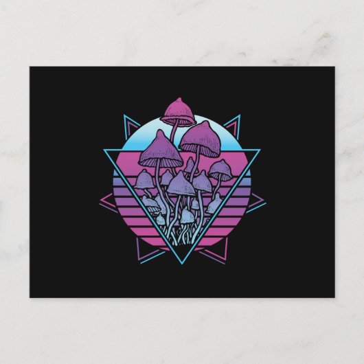 Pilze Vaporwave Postkarte (Vorderseite)