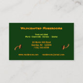 Pilze Visitenkarte (Rückseite)