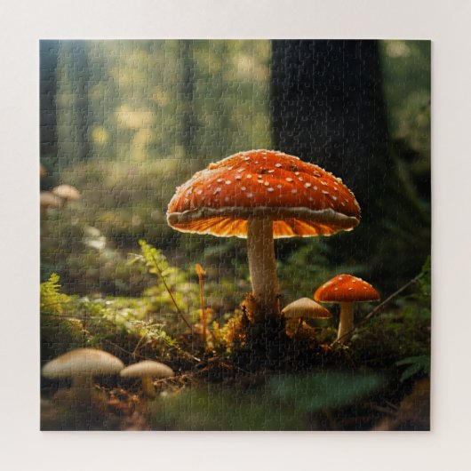 Pilze wachsen im Wald Puzzle (Vertikal)