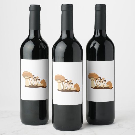 Pilze Weinetikett (Flaschen)